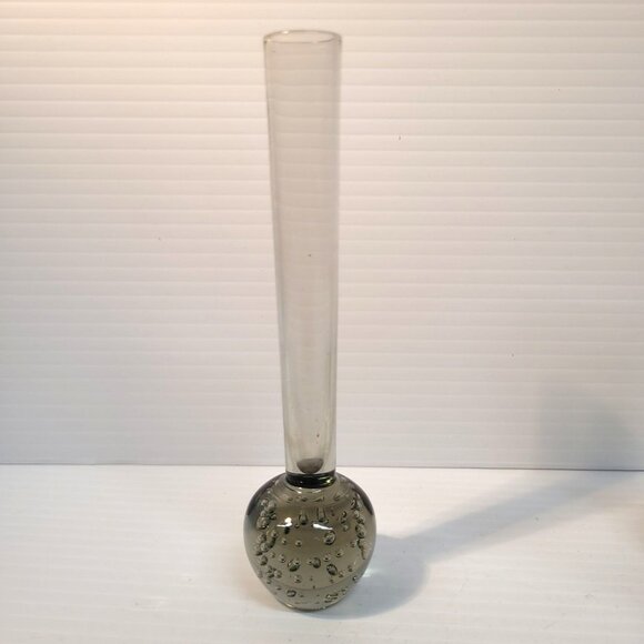 Holmegaard Bud Vases Denmark Set 3 Blown Glass Controlled Air Bubbles Single - Picture 2 of 10